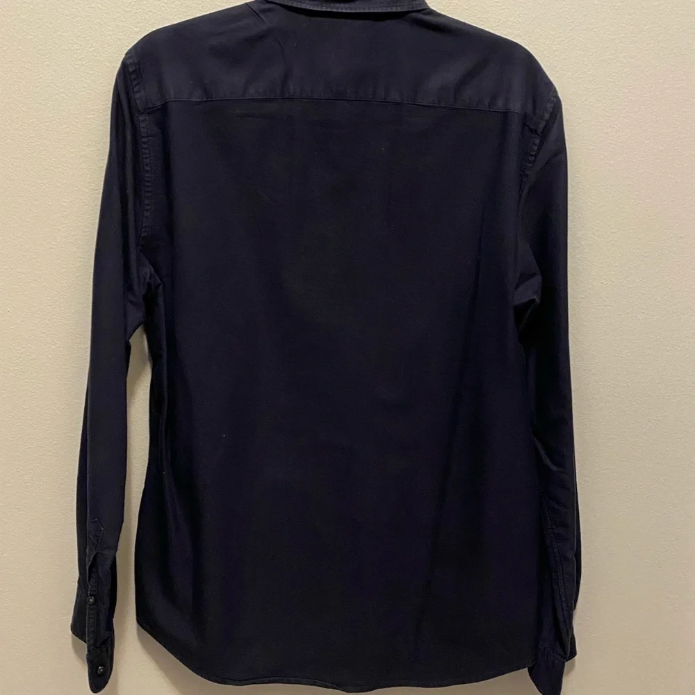 Men’s navy blue 1=UNI QLD slim fit size M button down shirt - Picture 2 of 13